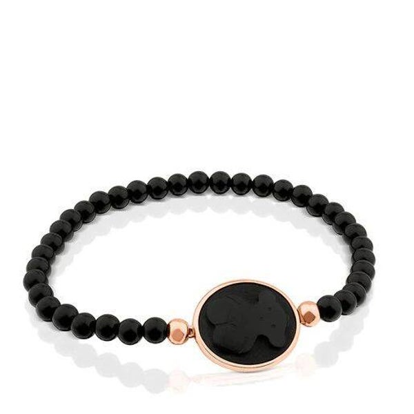 Pulsera Camee de Plata Vermeil rosa y Ónix