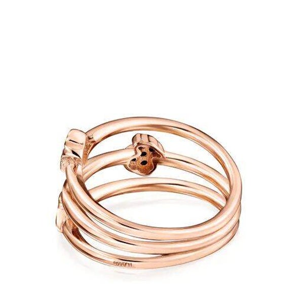 Anillo TOUS de plata vermeil rosa con