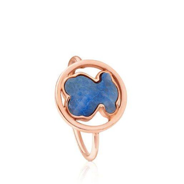Anillo  Tous pequeño de plata vermeil rosa