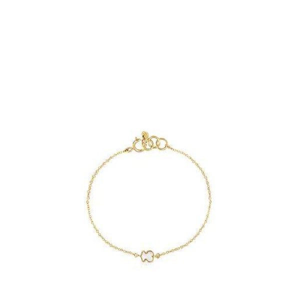Pulsera Tous plata  enchape de oro y nácar