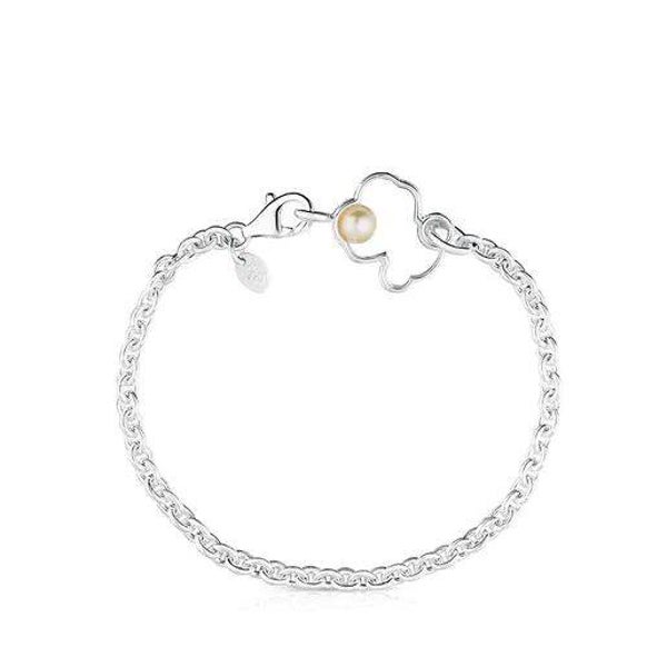 Pulsera de plata con perla Silueta