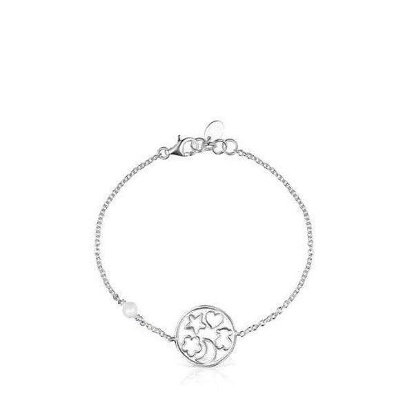 Pulsera Tous  de plata con perla. Silueta
