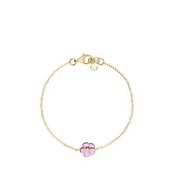 Pulsera de oro con amatista y diamante Vita