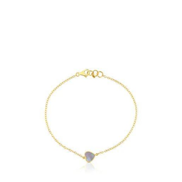 Pulsera corazón de oro y nácar XXS