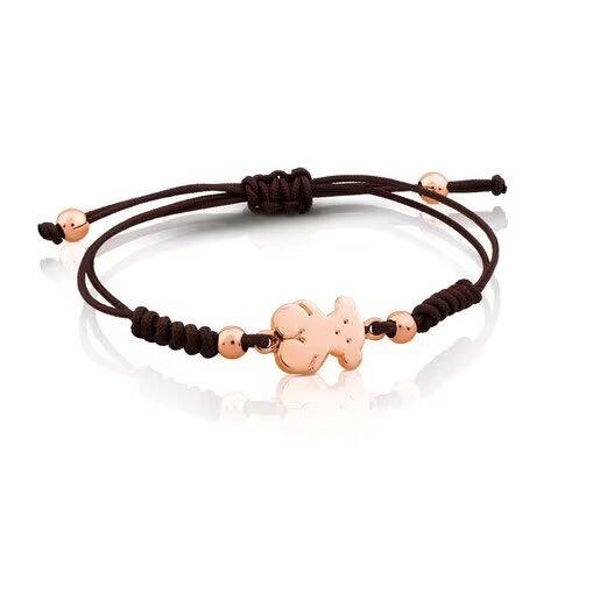 Pulsera Sweet Dolls oso de plata vermeil rosa
