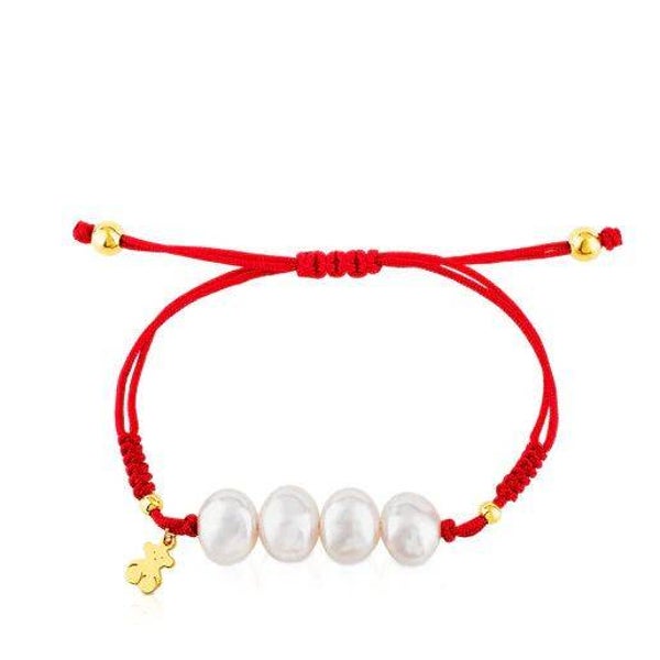Pulsera de plata vermeil con perlas  TOUS Nudos