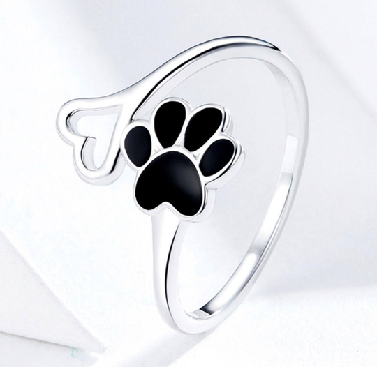 Anillo huellita y corazón