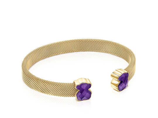 Pulsera dorado y amatista Mesh Color