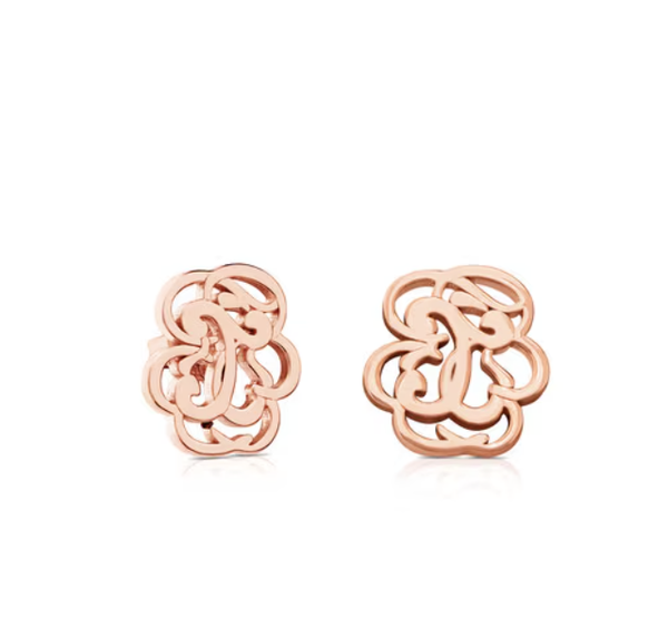 TOUS Pendientes Rubric con baño de oro rosa 18 kt sobre plata