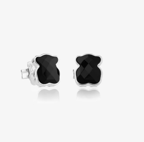 TOUS 9MM Pendientes ónix facetado