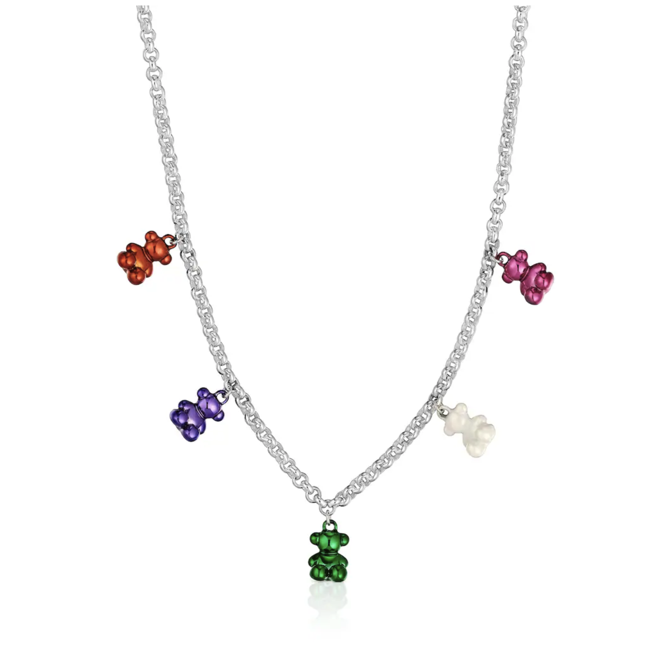 TOUS Collar con 5 osos de acero de colores Bold Bear