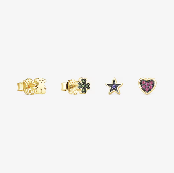 TOUS Pack de 4 Aretes Teddy Bear