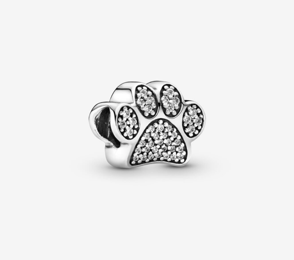 Sparkling Paw Print Charm