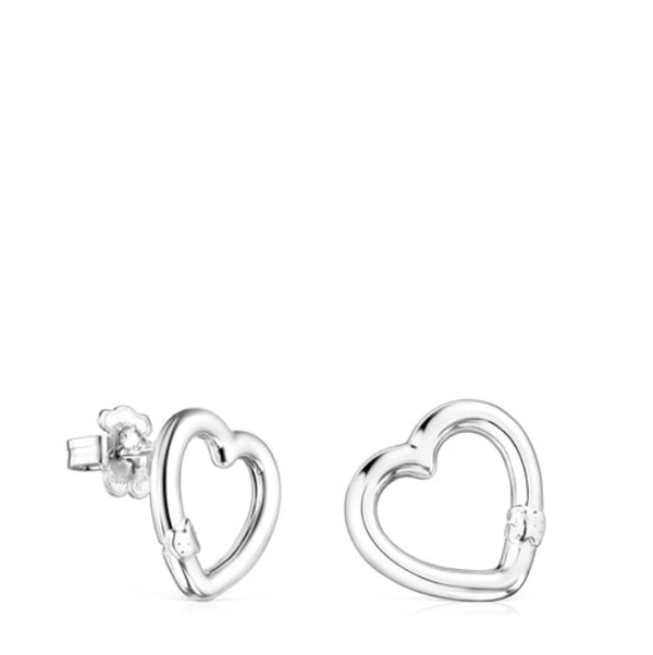 TOUS Pendientes pequeños corazón de plata Hold 1.8CM