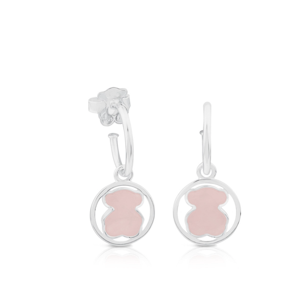 TOUS Pendientes Camille de Plata con Cuarzo rosa