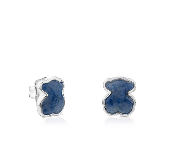 TOUS Pendientes de plata con cuarzo con dumortierita New Color