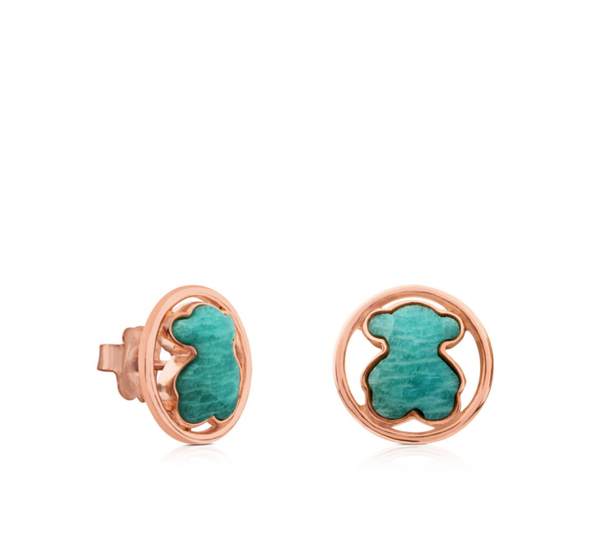 TOUS Pendientes de plata vermeil rosa con amazonita Camille