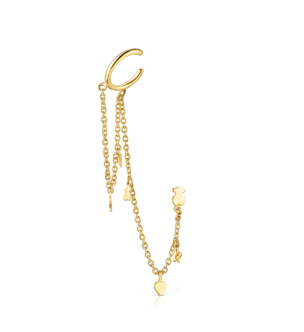 TOUS Earcuff  Cool Joy de plata vermeil con oso, estrella y corazón Cool Joy