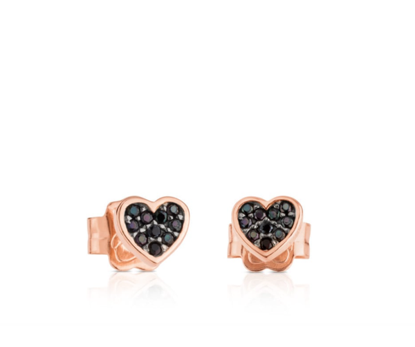 Pendientes de plata vermeil y espinelas corazón Motif