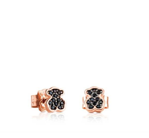 Pendientes de plata vermeil y espinelas motivo oso Motif