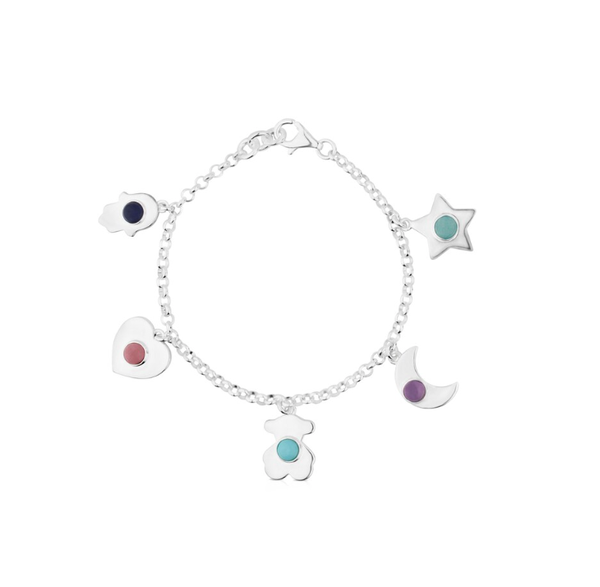 Pulsera de plata con gemas Super Power