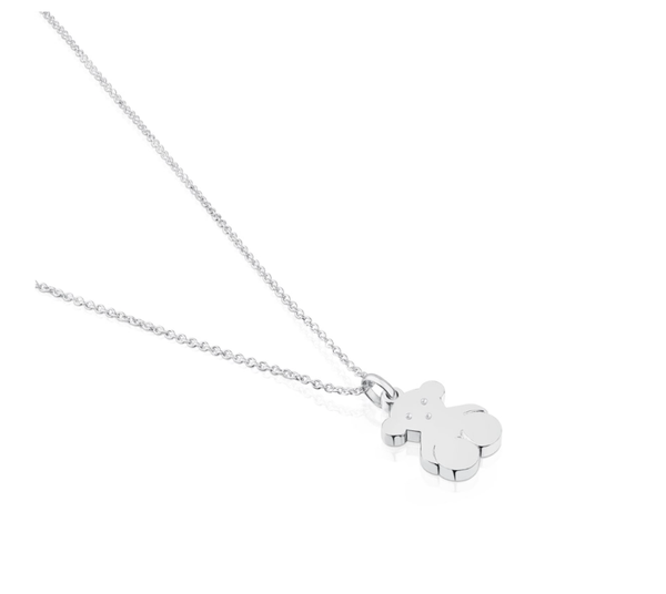 Collar Sweet Dolls oso grande de plata