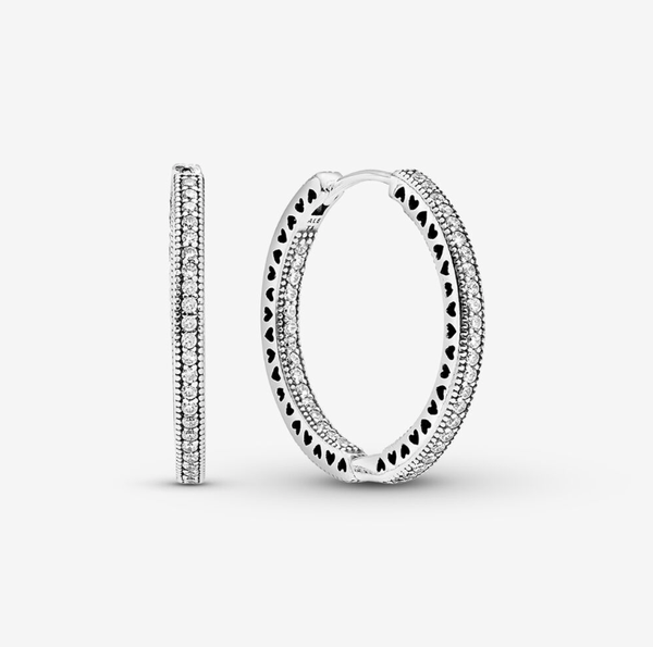 Sparkle & Hearts Hoop Earrings (GRANDES)