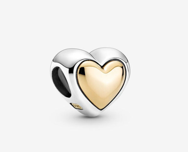 Domed Golden Heart Charm