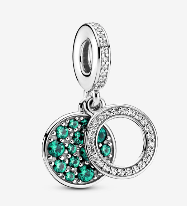 Sparkling Pink Disc Double Dangle Charm (Varios colores)