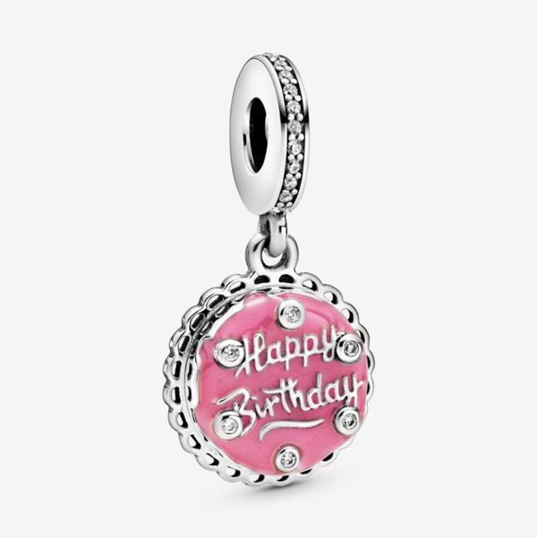 Pink Birthday Cake Dangle Charm