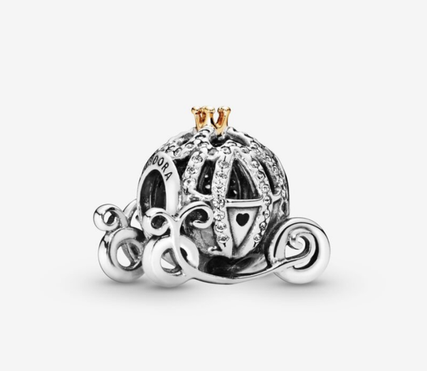 Disney Cinderella's Pumpkin Coach Charm (Plata y oro rosa)