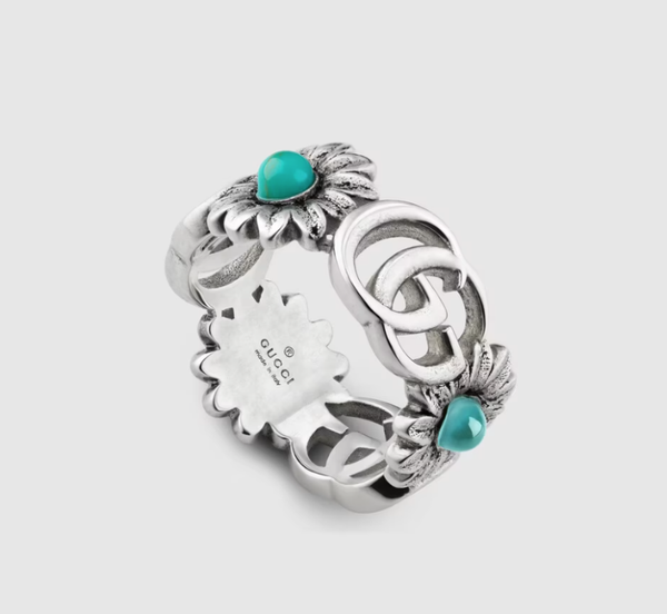 Double G mother of pearl ring