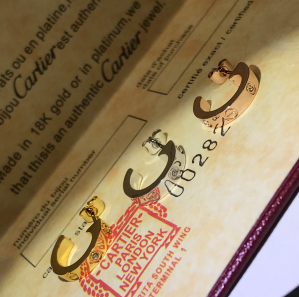 CARTIER Aretes (Plateado, Dorado y Oro Rosa)