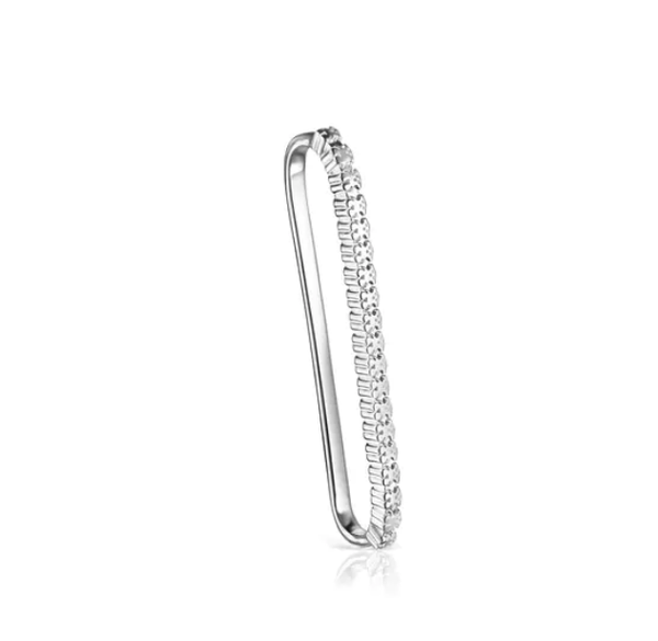 TOUS Earcuff Straight barra de Plata motivos Oso 4cm.
