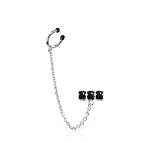 TOUS Earcuff de plata con ónix TOUS Mini Onix