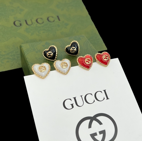 GUCCI Aretes (Negro, rojo y blanco)