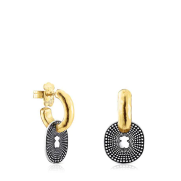 TOUS Aretes cortos bicolor Oursin