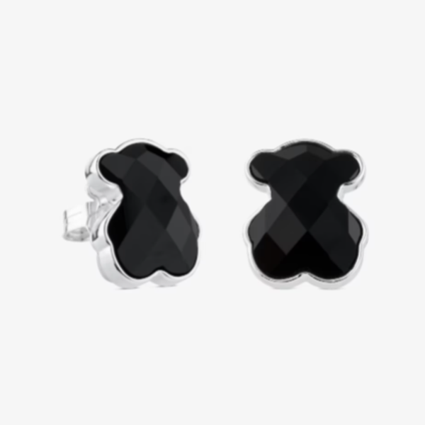 TOUS 15MM Pendientes ónix facetado