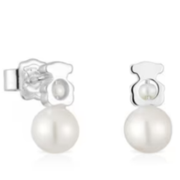 TOUS Pendientes pequeños oso de plata 6mm