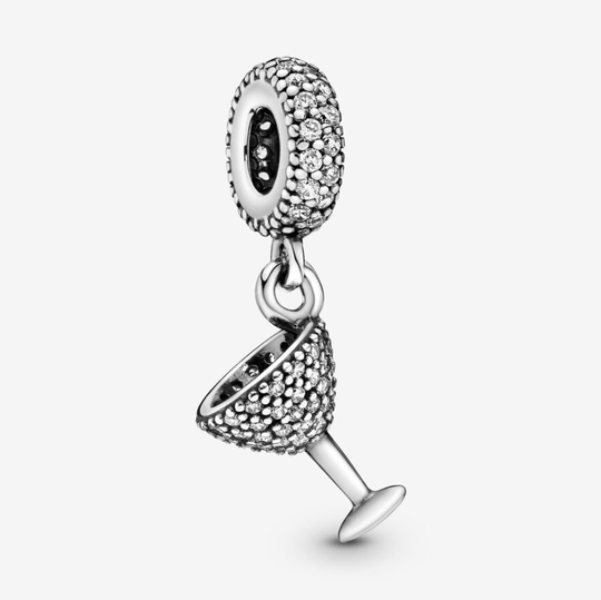Pavé Cocktail Glass Dangle Charm