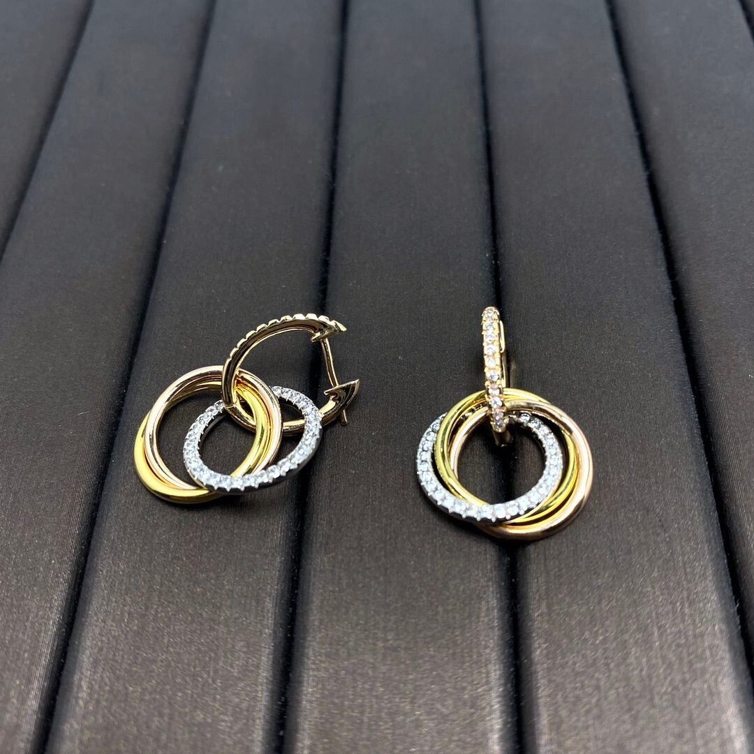 CARTIER Aretes (Plateado, Dorado y Oro Rosa)