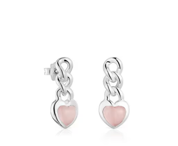 TOUS Pendientes cortos corazón de plata