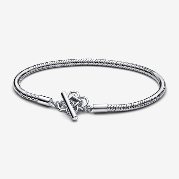 Pandora Moments Peace Knot T-bar Snake Chain Bracelet