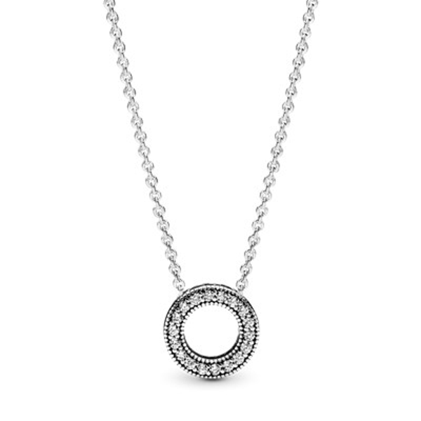 Pandora Logo Pavé Circle Collier Necklace - 397436CZ