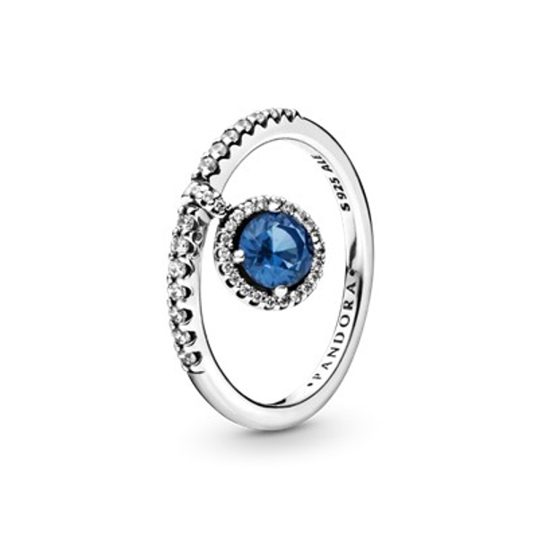 Anillo brillante con colgante redondo