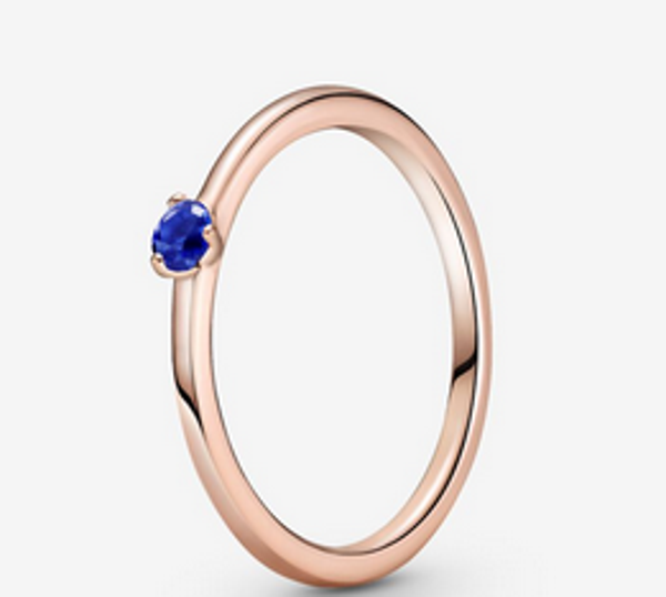 Stellar Blue Solitaire Ring
