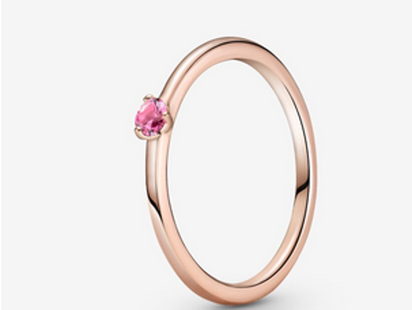 Pink Solitaire Ring