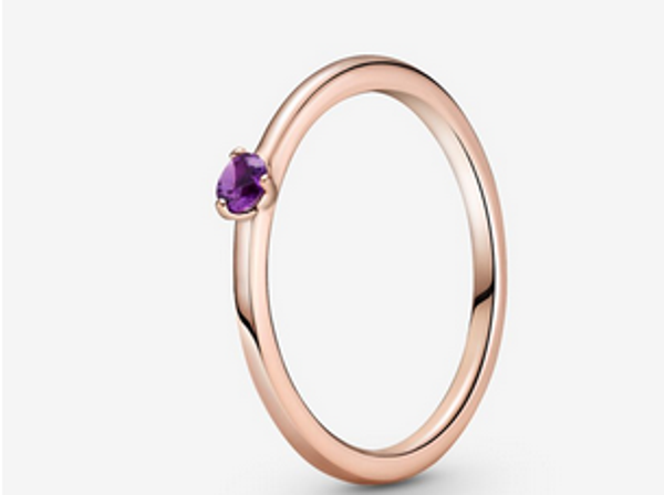 Purple Solitaire Ring