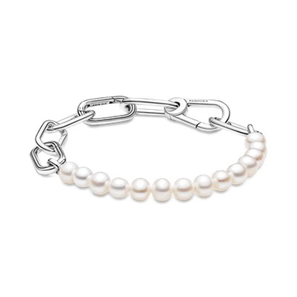 Pulsera de Eslabones Link y Perlas Cultivadas de Agua Dulce Pandora ME