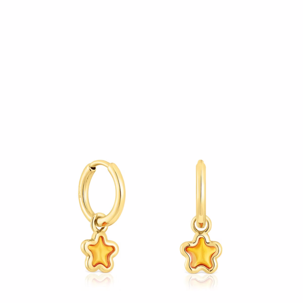 TOUS Aretes de aro flor naranja Gregal